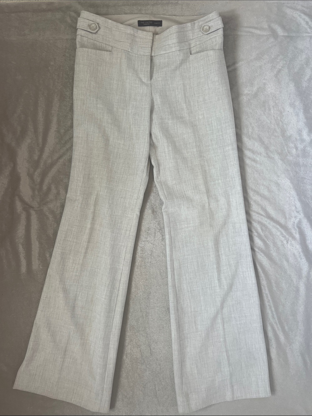 Ann Taylor Light Gray Boot-Cut Dress Pants